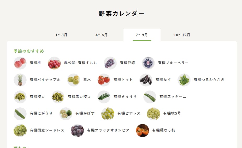 ビオマルシェ7～9月のおすすめ野菜